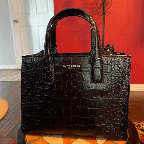 Kurt Geiger Bags Kurt Geiger London Black Crocodile Embossed